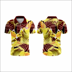 Camiseta de polo con estampado floral personalizado de alta calidad, camisetas de golf ajustadas regulares informales de poliéster Spandex de secado rápido - Product Image 1