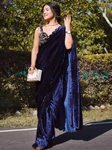 ชุดซิลค์สกรีนเย็บปักพร้อมสารีแต่งลายด้วยผ้าแพรสีส้ม - Product Image 2