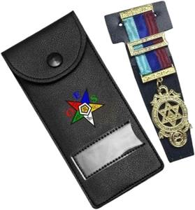Étui de rangement pour bijoux de poche maçonniques en cuir avec doublure douce pour bijoux, épingles et badges de la loge maçonnique - Product Image 3