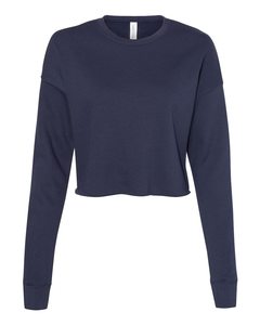Sudadera recortada con hombros caídos para mujer, jersey de cuello redondo, suéter moderno ajustado a la moda con hombros caídos - Product Image 1