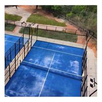 Choix populaire : Terrain de padel commercial avec gazon artificiel bleu, éclairage intégré et verre panoramique