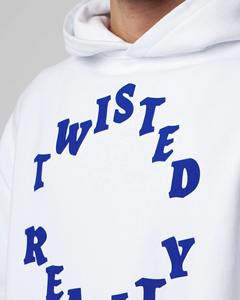 เสื้อสวมหัวผ้าฝ้ายน้ำหนักมากกำหนดเองเสื้อมีฮู้ดธรรมดาทรงฮิปฮอปแนวสตรีททรงสูง - Product Image 3