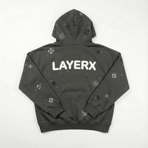 Sweat à capuche pour femme personnalisé, poids lourd, hiver, 500 g/m², polaire en coton, impression 3D en relief, graphique en strass, pull oversize, streetwear - Product Image 2