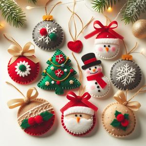 ทำด้วยมือรู้สึกเครื่องประดับคริสต์มาสสำหรับต้นไม้วันหยุดที่เรียบง่ายและมีเสน่ห์ - Product Image 4