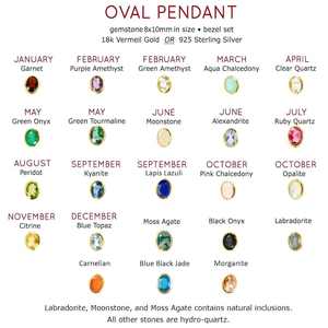 Large Oval Cut Moss Agate <b>Necklace</b> Natural Gemstone Pendant Gold <b>Layered</b> Jewelry Elegant Bezel Set <b>Necklace</b> Gift for Her - Product Image 6