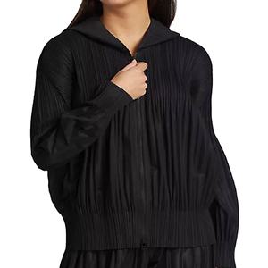 Qualité supérieure vêtements décontractés Logo personnalisé femmes pull court sweats à capuche femmes couleur unie à manches longues haut court 2024 - Product Image 1