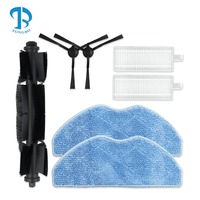 Compatible avec 360 S8/S8 Plus, Beko VRR70214VB/VRR80214VB/VRR94314VB/VRR60314VW, Polaris 5001/5002/6001, brosse, serpillière et filtre pour robot aspirateur