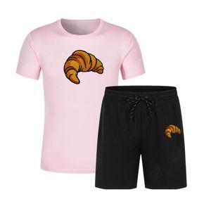Conjunto de 2 piezas de ropa deportiva con LOGO personalizado para hombre, chándal de gimnasio, camiseta de retazos y pantalones cortos, venta al por mayor, verano 2022 - Product Image 2