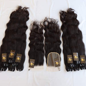 Mechones de cabello humano virgen Natural peruano, extensiones de cabello Natural liso con cierre Hd, proveedor de cabello humano sin procesar - Product Image 2