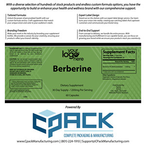 Cápsulas de Berberina de Alta Calidad, Fabricadas en EE. UU., OEM Disponible, Logotipo Personalizado, Suplemento Dietético Natural, Promueve la Digestión, para Adultos - Product Image 4