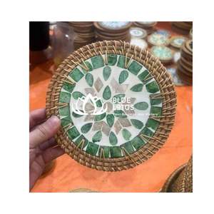 Producto Posavasos de ratán de alta calidad con incrustaciones de nácar hecho en Vietnam producto más vendido con nuevo producto caliente - Product Image 6