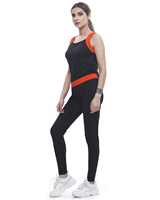 Leggings de Yoga de Algodón Orgánico con Diseño Moderno 2024, Cintura Media, Elásticos en Cuatro Direcciones, Transpirables, Color Naranja Sólido con Lazo Frontal