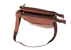 Bandolera de cuero genuino, color marrón - Product Image 3