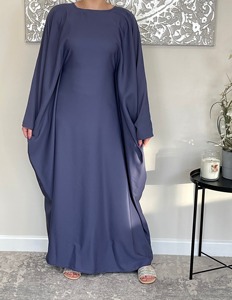 2025 Dubai satén transpirable Floral hasta el suelo manga larga Abaya modesto vestido elegante para Primavera Verano Eid cómodo caliente - Product Image 4