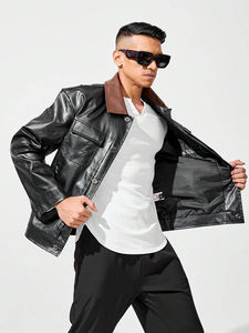 Nueva ropa informal Chaqueta de cuero genuino real Ropa delgada Primavera Otoño Cuero genuino Hecho de Pakistán - Product Image 3