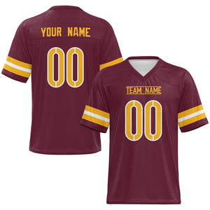 Maillot de football américain personnalisable en coton organique évacuation de l'humidité conception OEM taille courte de l'équipe sportive à faible quantité minimale de commande directe d'usine - Product Image 3