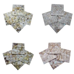 Sous-verres de table décoratifs modernes en nacre, sous-verres en coquille faits à la main de qualité supérieure, logo personnalisé, table à manger, hôtel et usage domestique - Product Image 6