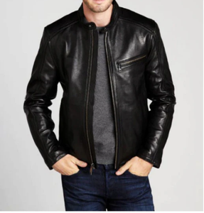 Chaqueta de cuero de piel de cordero de alta calidad para hombre, chaqueta de cuero de moda con cremallera de ropa informal de Venta caliente para hombre - Product Image 6