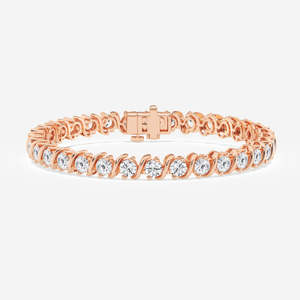 Bracelet tennis élégant en or 9 carats avec diamants Moissanite taille ronde - Product Image 3