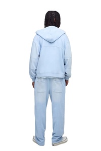 Vente flash - Ensemble de survêtement 2 pièces pour homme, logo personnalisé imprimé, respirant, léger, à capuche, luxe, 100% polyester, coupe ample, fermeture éclair - Product Image 2
