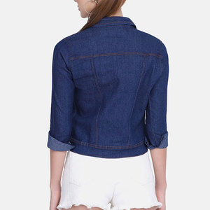 Chaqueta larga de invierno con estilo para mujer, chaqueta vaquera de algodón puro estampada, estilo deportivo, transpirable, nuevo aspecto, traje de punto con patrón sólido - Product Image 3