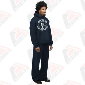 Conjunto de chándal de invierno de 2 piezas transpirable ultracómodo y elegante para hombre, patrón sólido, 100% poliéster - Product Image 3