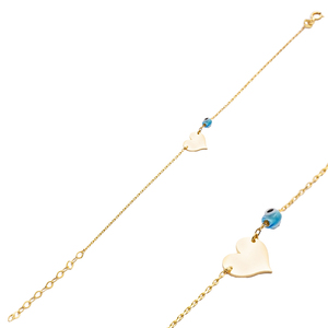 Heart Design Plain with Eye 925 <b>Silver</b> <b>Charm</b> <b>Bracelet</b> Wholesale Handmade Turkish 925 <b>Silver</b> Sterling Jewelry - Product Image 1