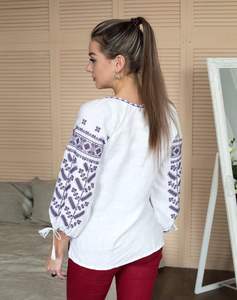 Chemisier ukrainien Offre Spéciale brodé à la main de conception bohème grande taille chemise dame manches longues style haut et chemisier pour femmes - Product Image 5