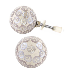 Modern White Button Resin Bone Horn Brass Wood Knobs & Pull Handle <b>for</b> Kitchen Bathroom Living Room Dresser & Cabinet <b>Doors</b> - Product Image 1
