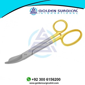 Tijeras Bruns TC con mango dorado Tijeras médicas quirúrgicas ortopédicas de 9,5 pulgadas Tijeras de chapado - Product Image 5