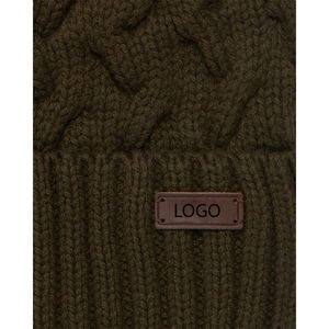 Nuevo Gorro de Punto Acrílico Acanalado con Logotipo Personalizado, Transpirable, Impermeable, Ajustable, con Puño y Pompón, Unisex, Oferta de Invierno - Product Image 5