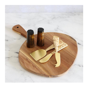Service à fromage en laiton de luxe avec poignée en rotin outils de cuisine et artisanat de qualité supérieure personnaliser la taille - Product Image 1