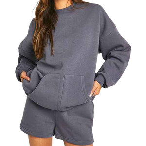 Vente en gros de qualité supérieure Logo personnalisé Costume de sport slim pour femme Ensemble 2 pièces avec pantalon Survêtement - Product Image 1