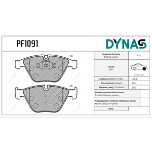 Per BMW 3 (E90 E91 E92 E93) serie 5 (E60) X1 (E84) Set pastiglie freno anteriore - Product Image 1