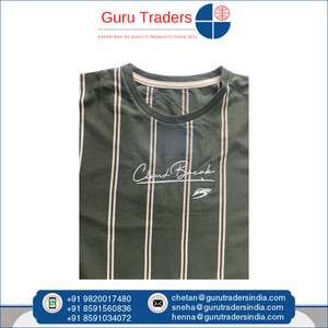 Mới Nhất Đến Top Nhất Bán Thời Trang Thoải Mái Phù Hợp Mặc Giản Dị Poly Chất Liệu Cotton Sọc Dọc T-Shirt Cho Nam Giới Của - Product Image 4