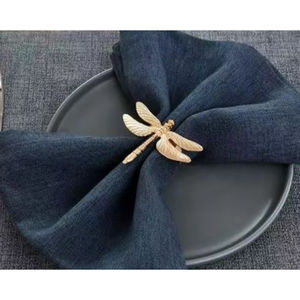 Anneau de serviette de table pour fête de mariage anneau de serviette en forme de libellule en or porte-mouchoirs pour la maison hôtel restaurant accessoires fournitures - Product Image 2