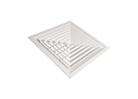 Difusor de Techo Rectangular de Aluminio Anodizado con Cuchilla Curva, Bajo Ruido, Certificado ISO, Personalizable, Deflexión de Aire de 4 Vías, Extraíble