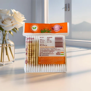TRUPTI - Hisopos de Algodón Biodegradables y Reciclables de Madera, Palitos de Bambú Desechables, 100 Unidades para Uso Diario, Limpieza de Maquillaje, Belleza y Cuidado de los Oídos - Product Image 2