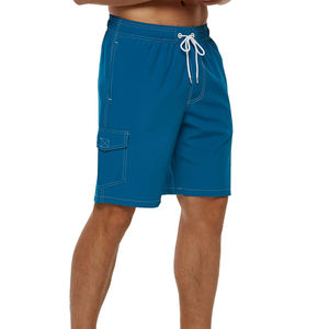 Short de surf pour hommes avec logo personnalisé 100% polyester respirant décontracté taille moyenne extérieur maille tissé motif solide vêtements de sport - Product Image 3