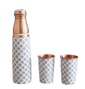 Bouteille en cuivre de gravure antique 1L, artisanat exquis rencontre un design intemporel, bouteille thermos en cuivre texturé 1L - Product Image 6