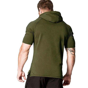 New Fashion Street Wear Short Sleeves Cotton Fleece <b>Men's</b> Hoodie <b>Pullover</b> <b>Men</b> Hoodie - Product Image 2