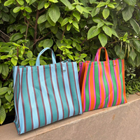 Sacs de courses écologiques réutilisables en PP tissé avec fermeture éclair, poignées en sangle, recyclables, impression offset, couleur personnalisée, soie