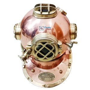 Casco de Buceo Antiguo de Cobre y Latón Pulido, Modelo Mark V, para Buceo en Aguas Profundas, Coleccionable - Product Image 2