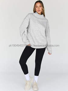 Sudadera recortada de cuello redondo suave para mujer, Tops cortos básicos ligeros relajados de manga larga 2025 - Product Image 5