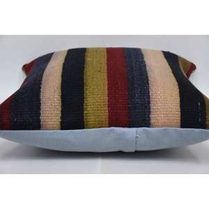 Coussin en laine patchwork multicolore Kilim 16x16 pouces Coussin décoratif de luxe Vintage Fluffy Leaves Pattern Portable Bedding - Product Image 5