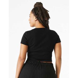 Tops cortos para mujer, camisetas de manga corta, camisas básicas de algodón de manga corta para mujer, cuello redondo ajustado - Product Image 1