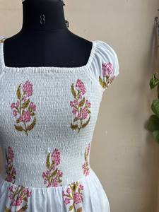 Robe imprimée bloc à la main Tuniques imprimées bloc à la main Robe longue en coton indien Robe imprimée coton indien - Product Image 6