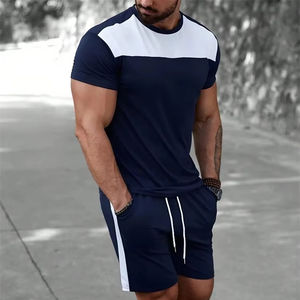 Ensembles de t-shirts élégants 100% coton de qualité supérieure Ensemble de chemises courtes respirantes et décontractées Ensemble de shorts personnalisés pour hommes - Product Image 1