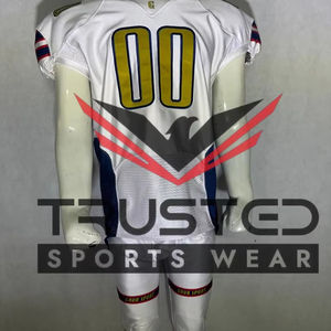 เสื้อเจอร์ซีย์อเมริกันฟุตบอลแขนสั้นพิมพ์ลายดิจิทัล ระบายอากาศได้ดี ผลิตตามสั่ง ราคาถูก ขายส่ง มีโลโก้ของตัวเอง ไซส์ XL - Product Image 1