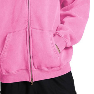 Haute qualité 100% coton fermeture éclair vers le haut poids lourd bouffée impression sweat à capuche Full Zip thermique surdimensionné sweats à capuche disponibles maintenant - Product Image 6
